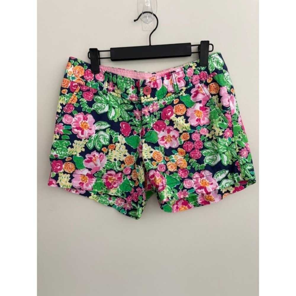 Lilly Pulitzer Walsh Shorts Colorful Preppy Navy Floral Pink Green Women 4